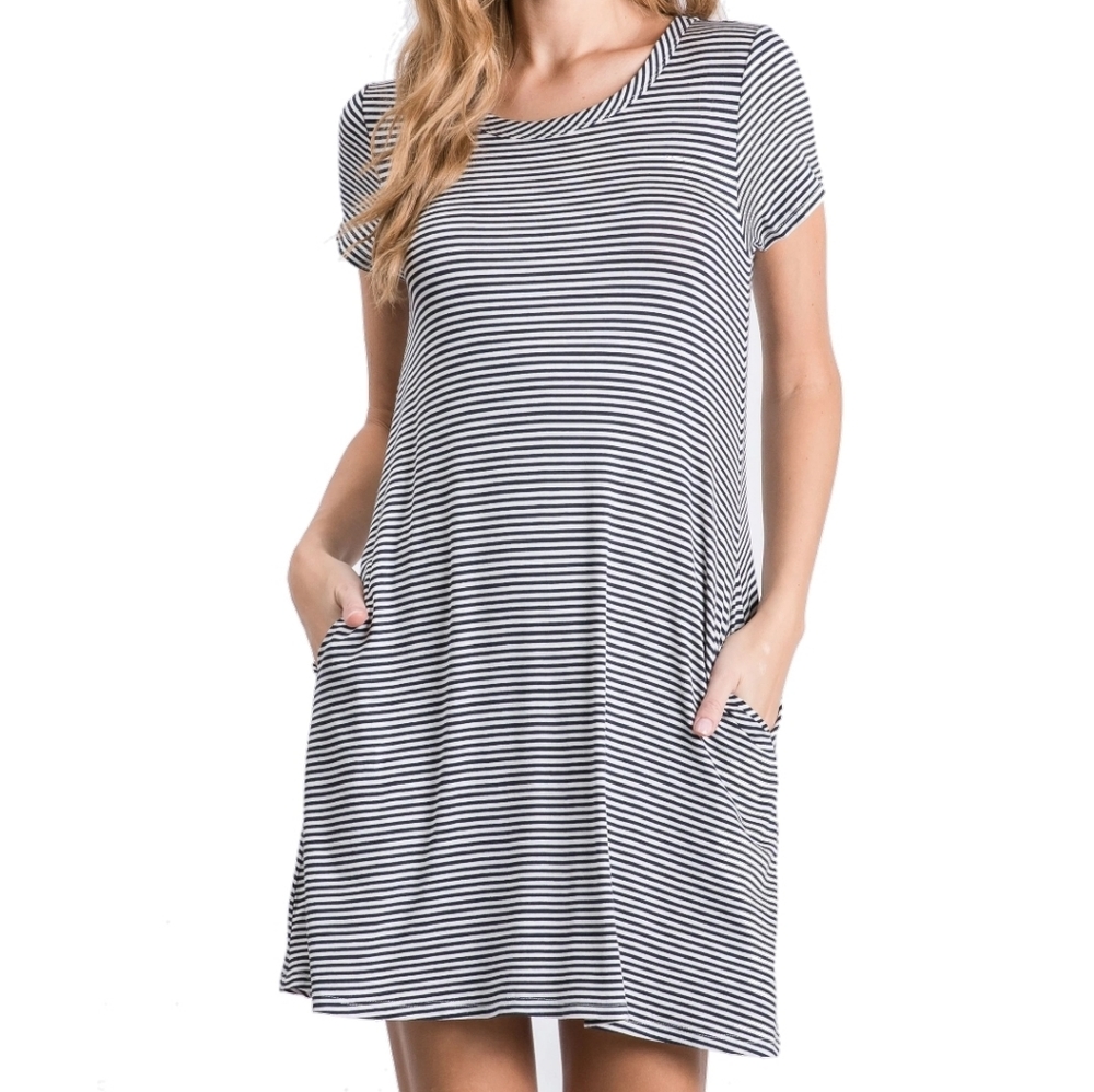 🎉 Charming Charlie stripe jersey dress! Sz S…